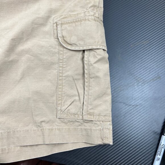 LL Bean Allagash Cargo Ripstop Shorts Mens Size 35 Tan  Hiking Outdoors #503740 - Picture 3 of 11